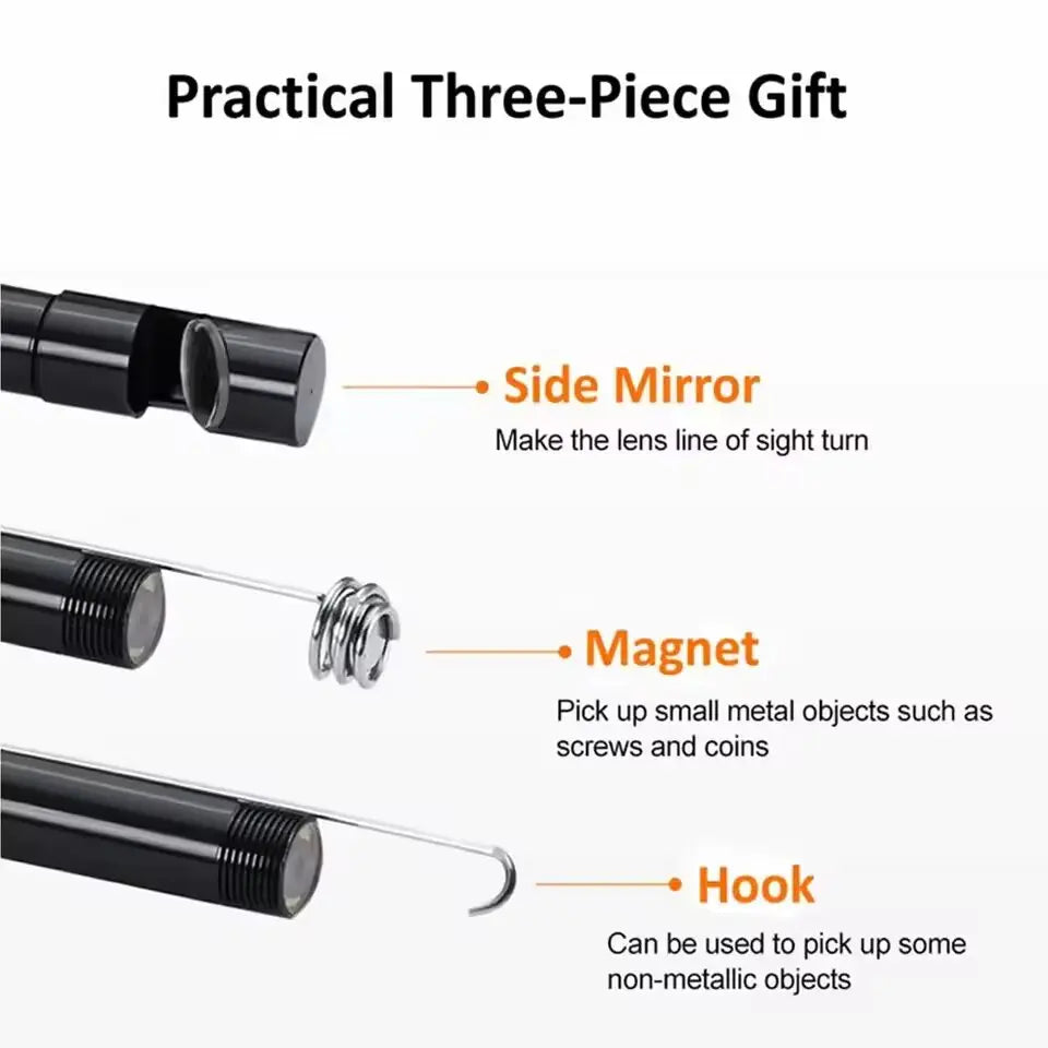 7.0MM TYPE-C Endoscope Camera IP67 Waterproof 6 Leds Adjustable USB Android Flexible Inspection Borescope Cameras for Phone PC